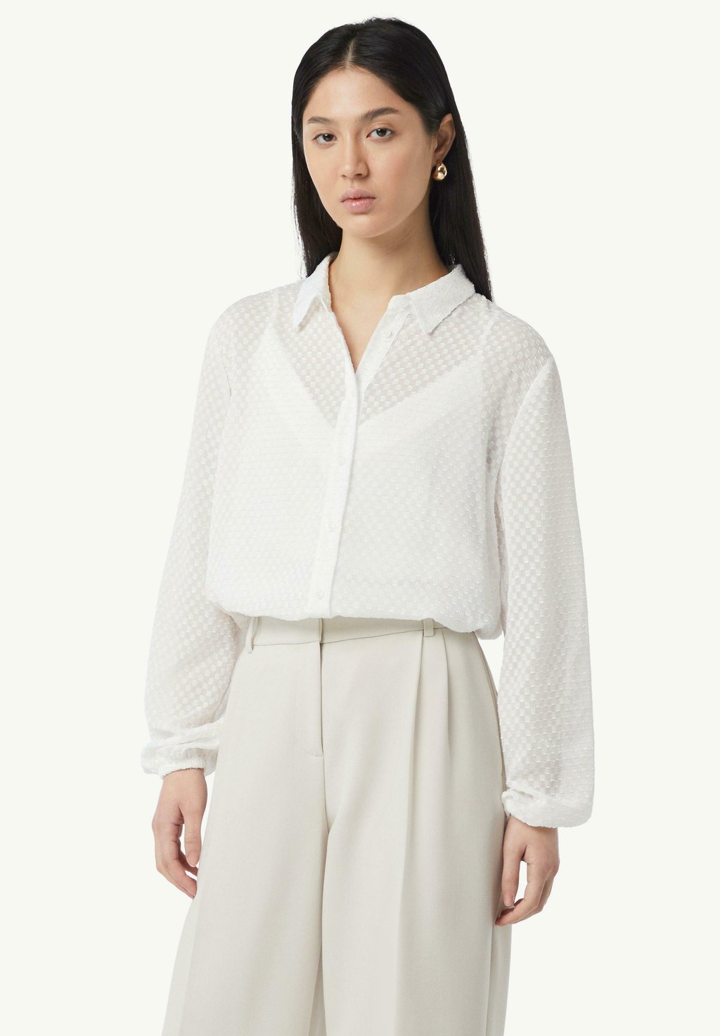 Блузка на пуговицах comma casual identity, белый 
Блузка на пуговицах comma casual identity, белый