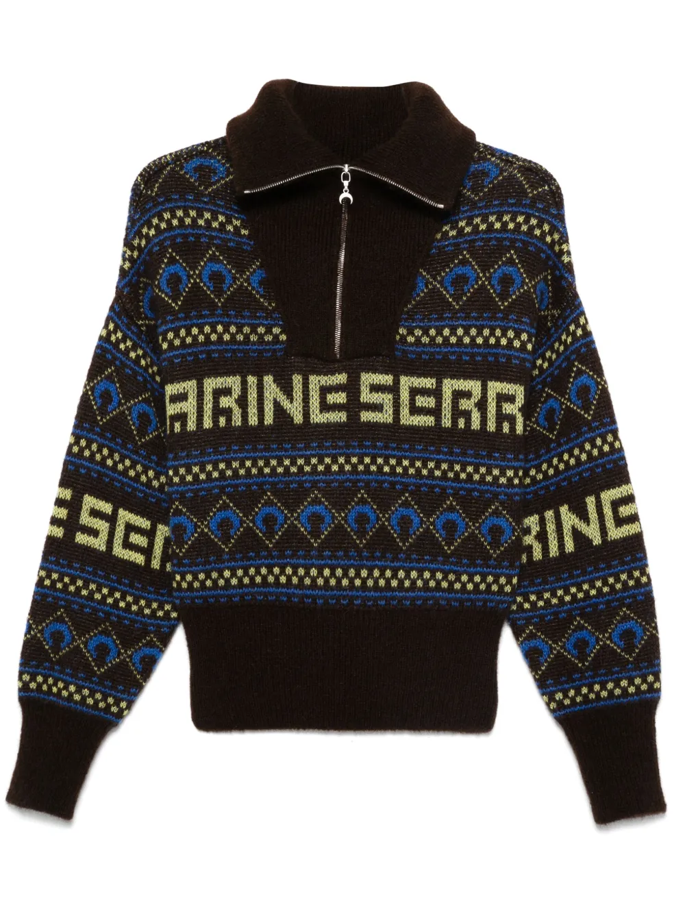 Жаккардовый свитер Marine Serre, коричневый
Жаккардовый свитер Marine Serre, коричневый