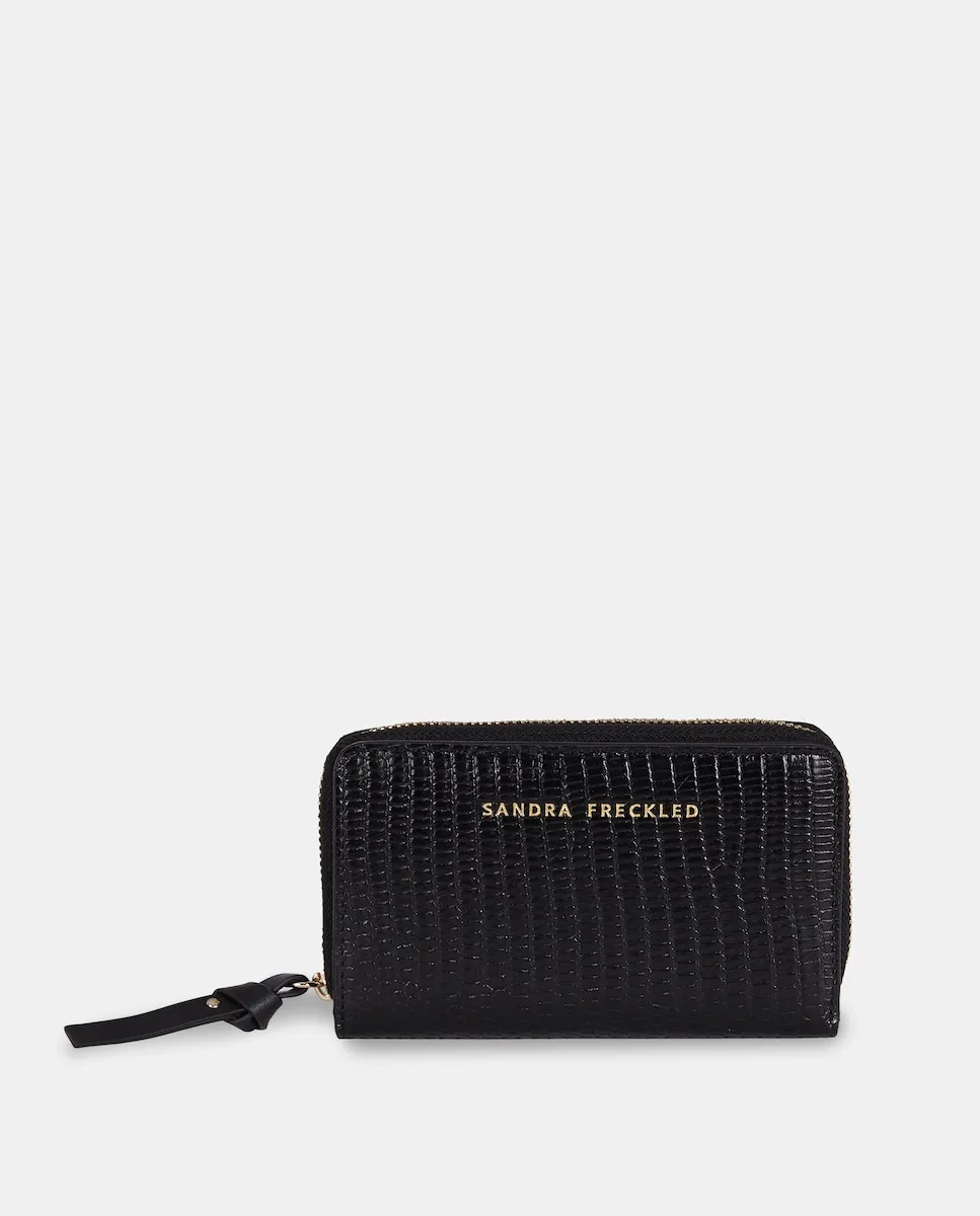Женский кошелек с молнией из тисненой кожи Sandra Freckled, черный
Женский кошелек с молнией из тисненой кожи Sandra Freckled, черный