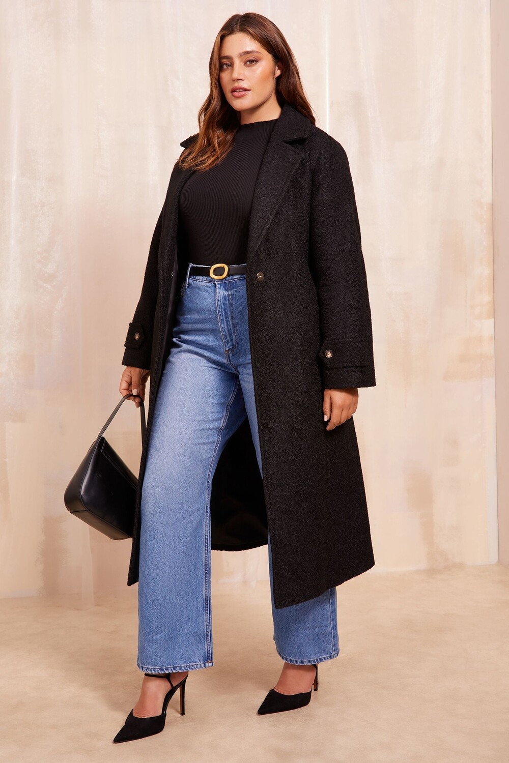 Пальто халат с изогнутым поясом Friends Like These, черный
Пальто халат с изогнутым поясом Friends Like These, черный