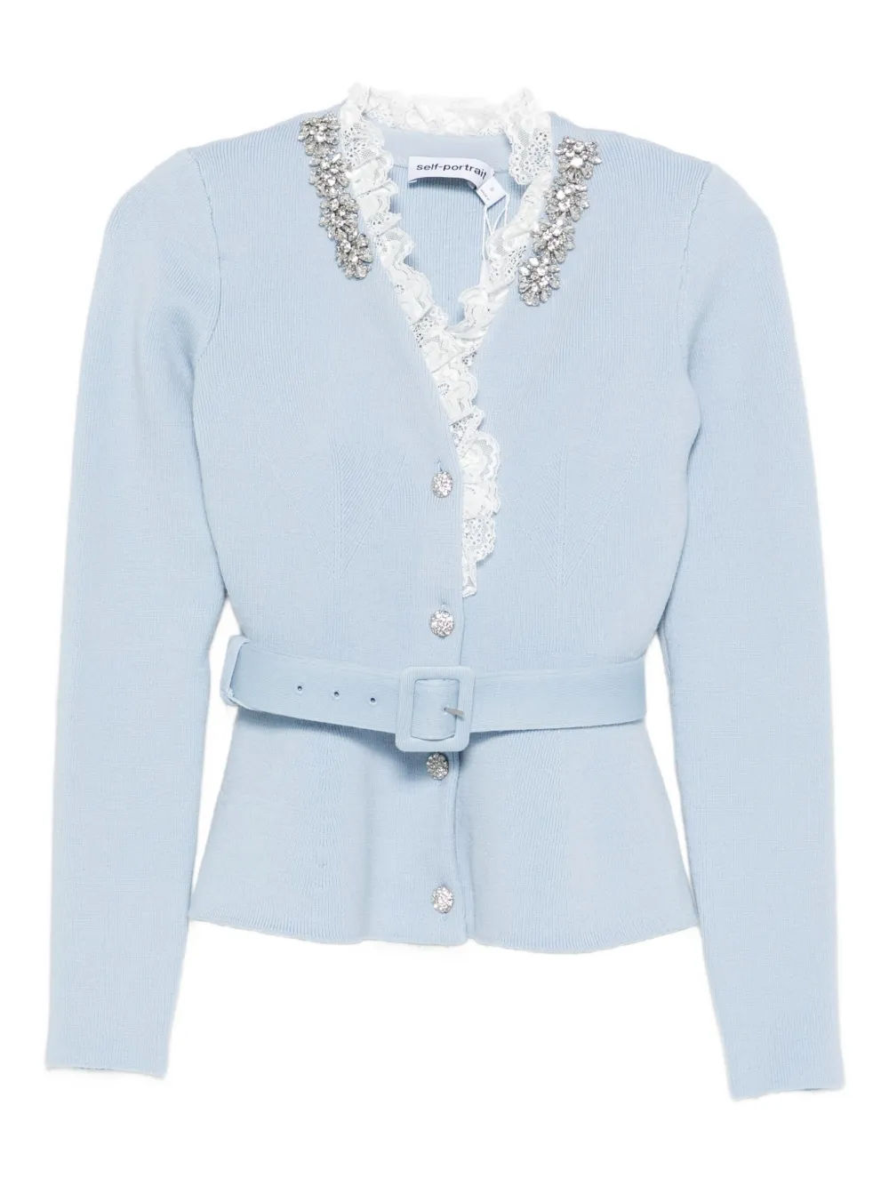 Кардиган с декоративным поясом Self-Portrait, синий
Кардиган с декоративным поясом Self-Portrait, синий