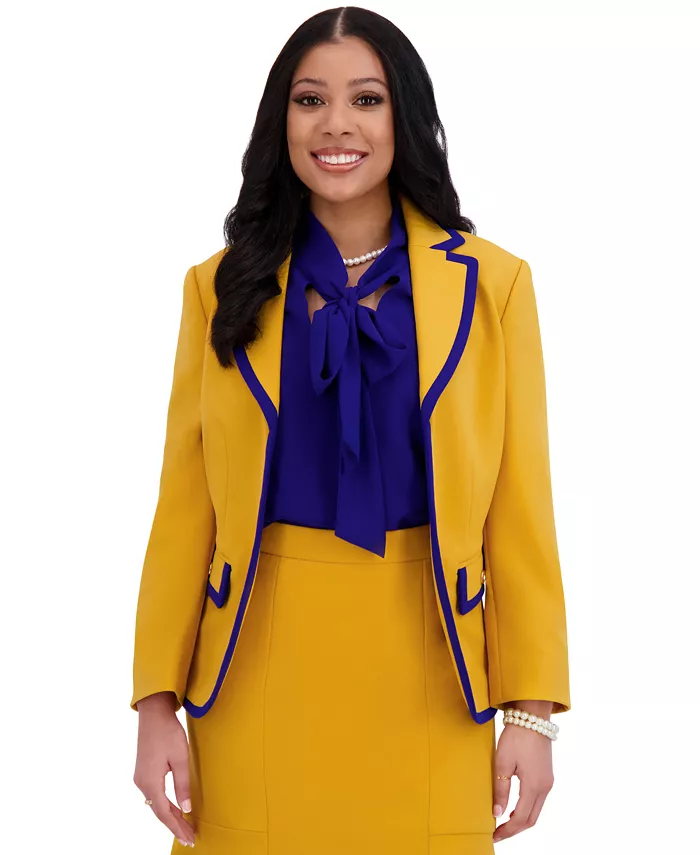 Женский пиджак с контрастными деталями, стандартные и плюс размеры Kasper, золотой
Женский пиджак с контрастными деталями, стандартные и плюс размеры Kasper, золотой