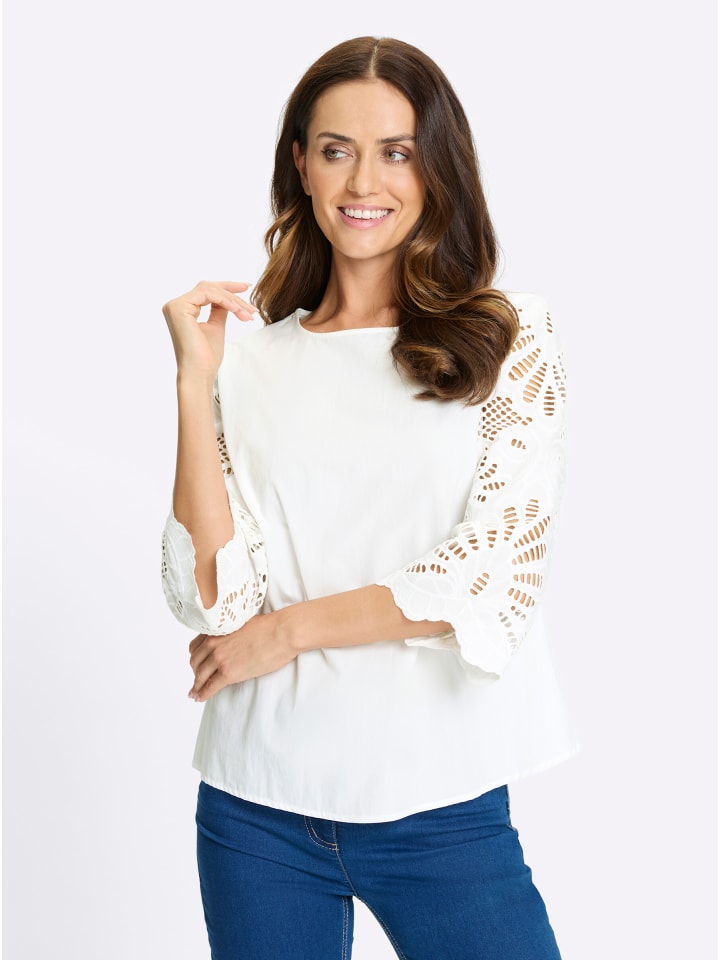 Кружевная блузка цвета экрю Heine
Кружевная блузка цвета экрю Heine