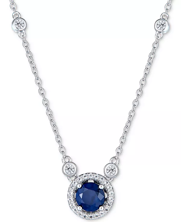 Ожерелье с подвеской 18 дюймов из стерлингового серебра с сапфиром (1 карат) и белым топазом (1/2 карата) (также доступно с танзанитом и изумрудом) Macy'S, sapphire
Ожерелье с подвеской 18 дюймов из стерлингового серебра с сапфиром (1 карат) и белым топазом (1/2 карата) (также доступно с танзанитом и изумрудом) Macy'S, sapphire