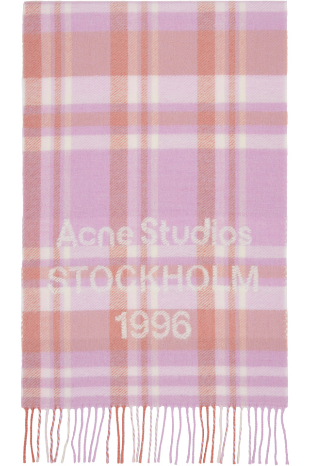 Acne Studios Розовый шарф в широкую клетку с логотипом
Acne Studios Розовый шарф в широкую клетку с логотипом