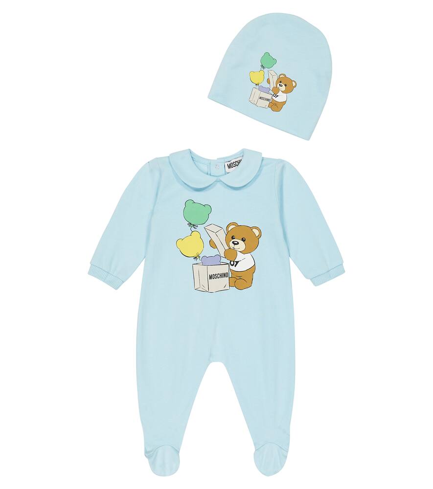 Детский комплект из хлопка: боди и шапочка с принтом Moschino Kids, 40304 - Baby Sky Blue
Детский комплект из хлопка: боди и шапочка с принтом Moschino Kids, 40304 - Baby Sky Blue
