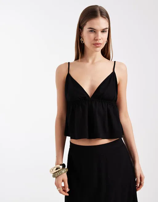 Черный льняной топ на бретельках Vero Moda
Черный льняной топ на бретельках Vero Moda