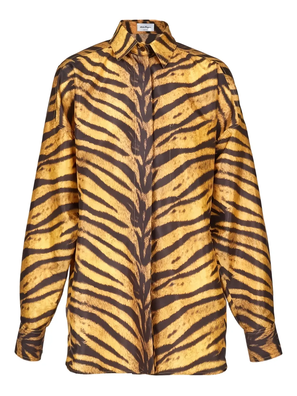 Рубашка с длинными рукавами и тигровым принтом Ferragamo, желтый
Рубашка с длинными рукавами и тигровым принтом Ferragamo, желтый