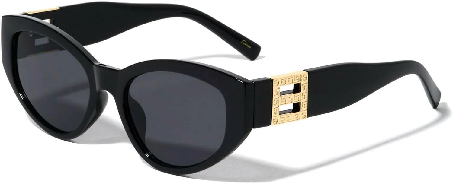 Женские классические повседневные солнцезащитные очки Dweebzilla в форме «кошачий глаз» с овальной формой, Glossy Black & Gold Frame- Black Super Dark Lenses
Женские классические повседневные солнцезащитные очки Dweebzilla в форме «кошачий глаз» с овальной формой, Glossy Black & Gold Frame- Black Super Dark Lenses