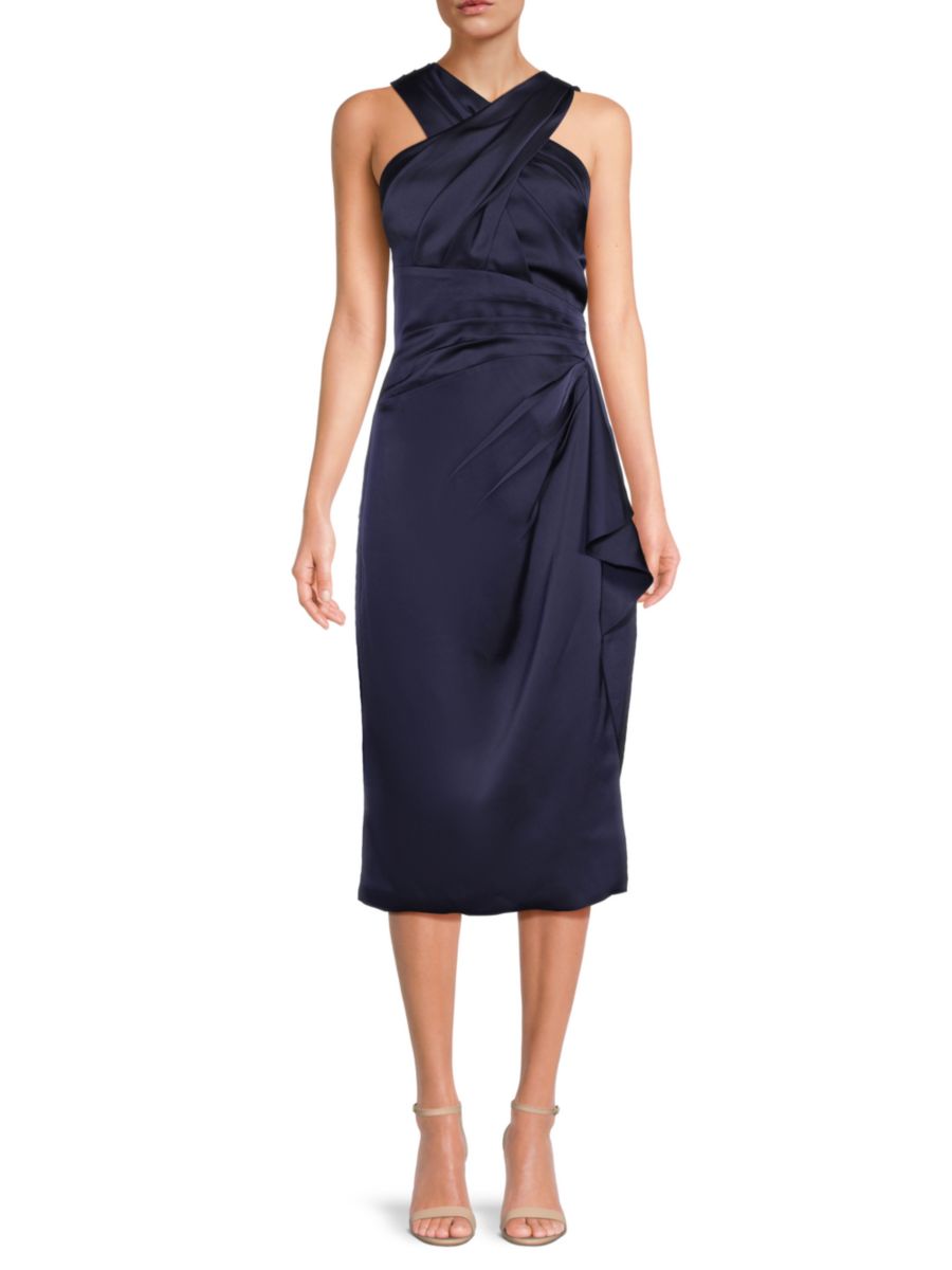 Платье-миди из атласа с драпировкой Tierra Theia, цвет Nautical Navy
Платье-миди из атласа с драпировкой Tierra Theia, цвет Nautical Navy