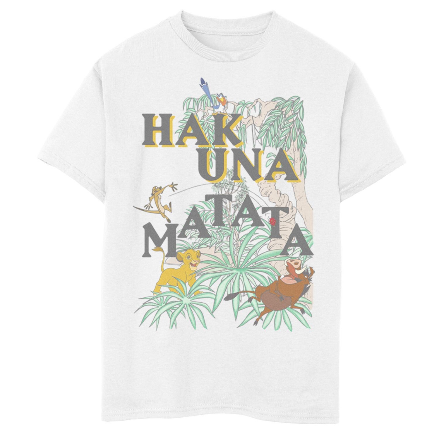 Футболка Disney's The Lion King для мальчиков 8–20 лет Hakuna Matata Mashup с графическим изображением Licensed Character