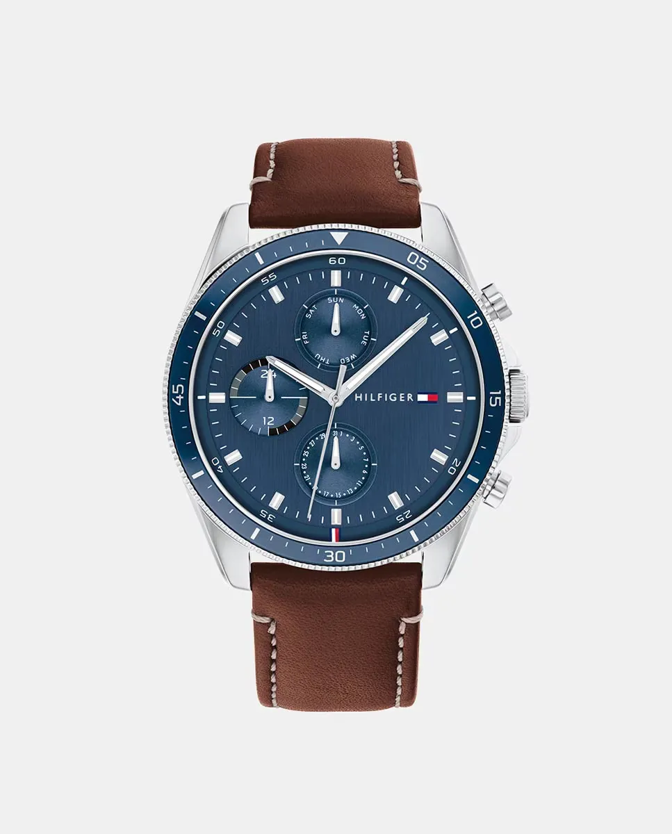 Многофункциональные коричневые кожаные мужские часы Tommy Hilfiger 1791837, коричневый 
Многофункциональные коричневые кожаные мужские часы Tommy Hilfiger 1791837, коричневый