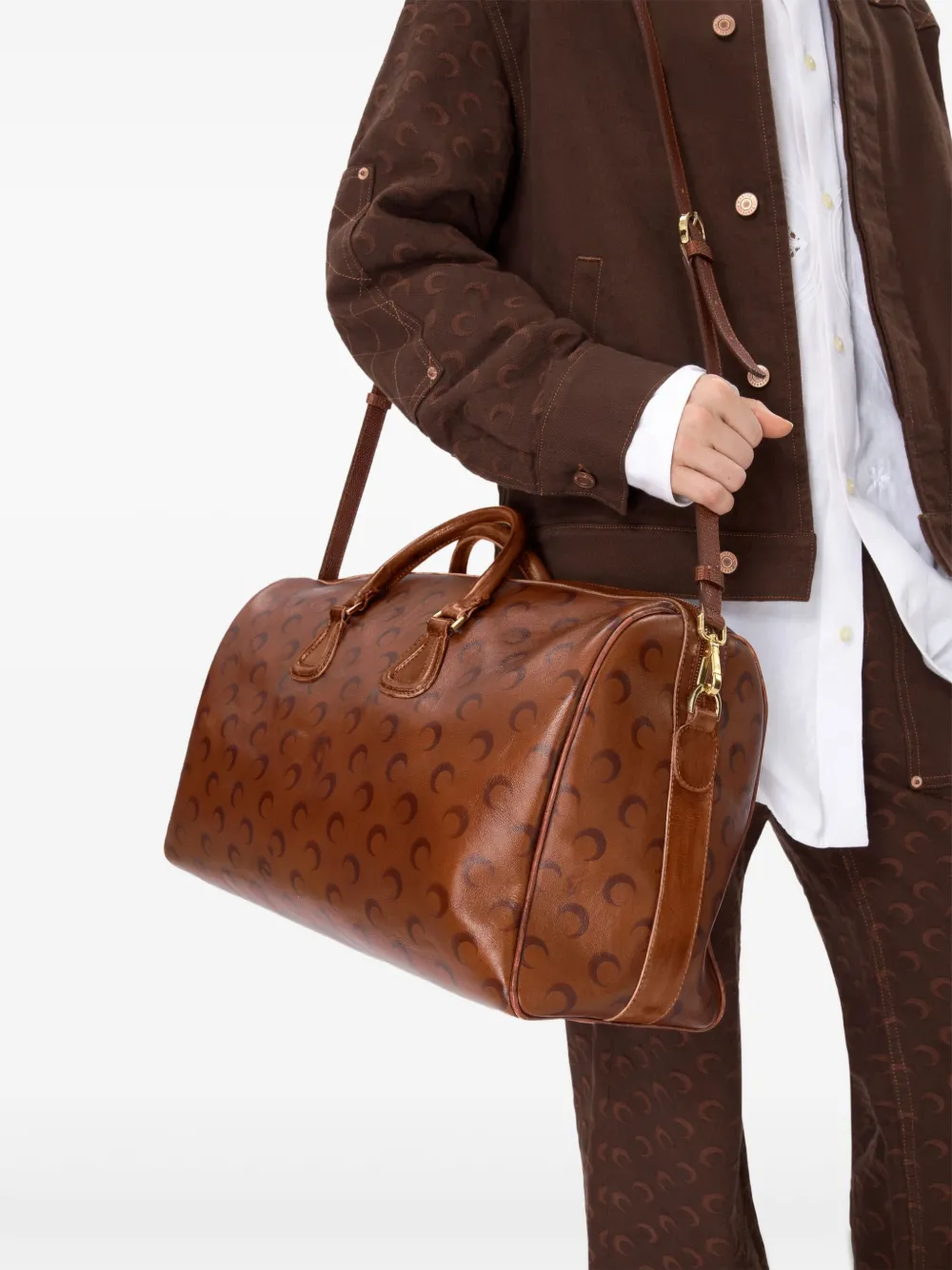 Большая сумка через плечо Moon Airbrushed Marine Serre, коричневый 
Большая сумка через плечо Moon Airbrushed Marine Serre, коричневый