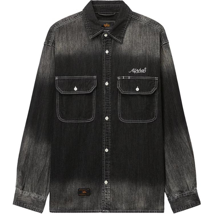 Джинсовая рубашка с эффектом омбре Alpha Industries, черный
Джинсовая рубашка с эффектом омбре Alpha Industries, черный
