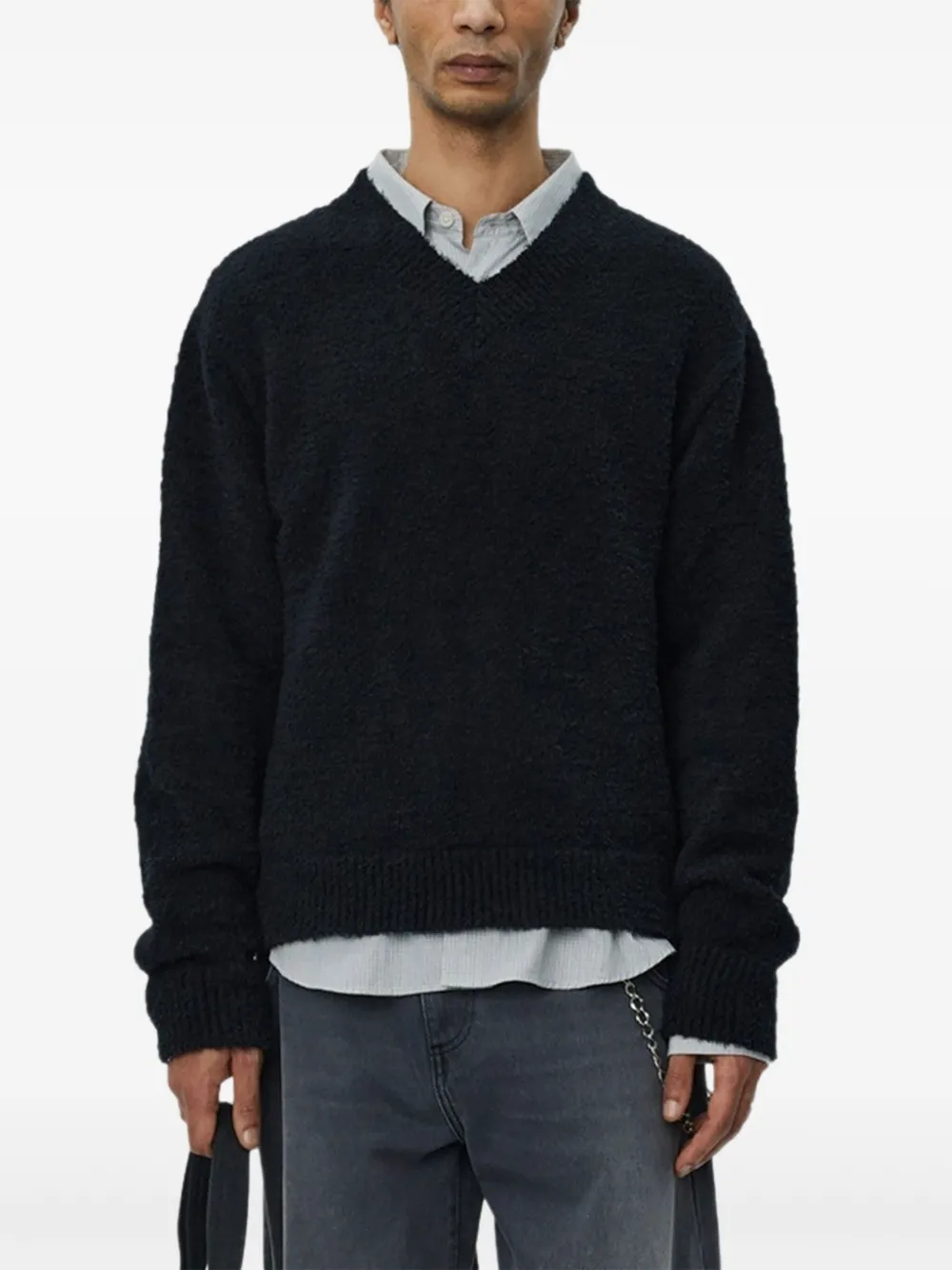 Свитер с V-образным вырезом mfpen, черный
Свитер с V-образным вырезом mfpen, черный