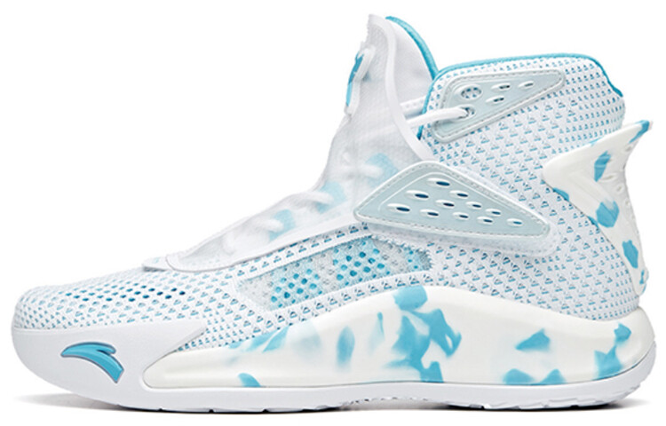 Баскетбольные кроссовки KT5 мужские высокие белые/королевские синие Anta