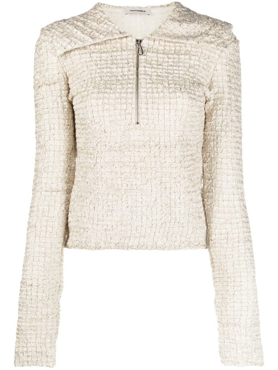 Nanushka топ Leiko со сборками, нейтральный цвет
Nanushka топ Leiko со сборками, нейтральный цвет