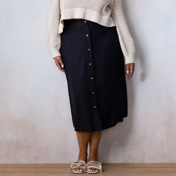 Юбка миди больших размеров с пуговицами спереди Lc Lauren Conrad, черный
Юбка миди больших размеров с пуговицами спереди Lc Lauren Conrad, черный