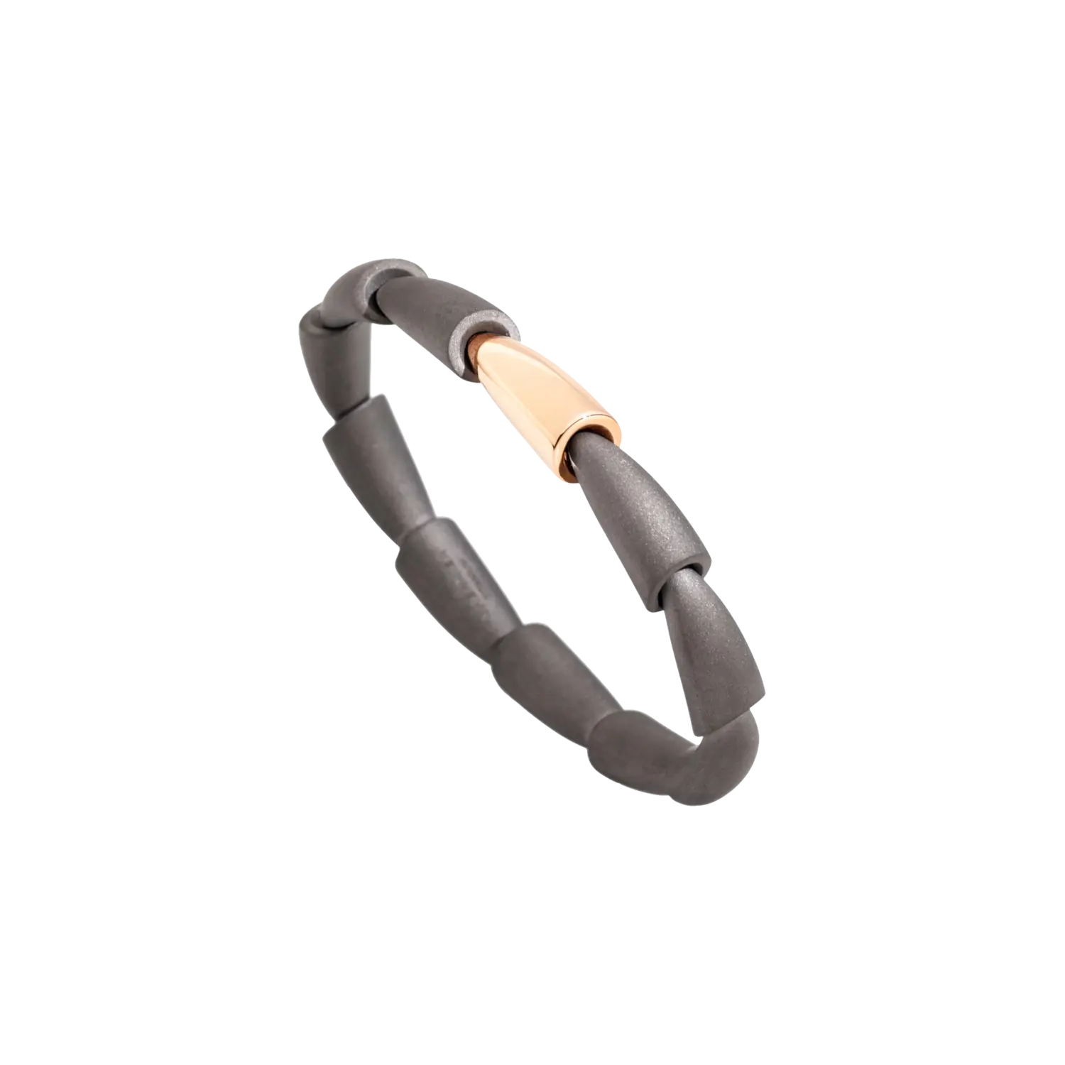 Браслет из жесткого титана с элементом из розового золота. Vhernier
Браслет из жесткого титана с элементом из розового золота. Vhernier