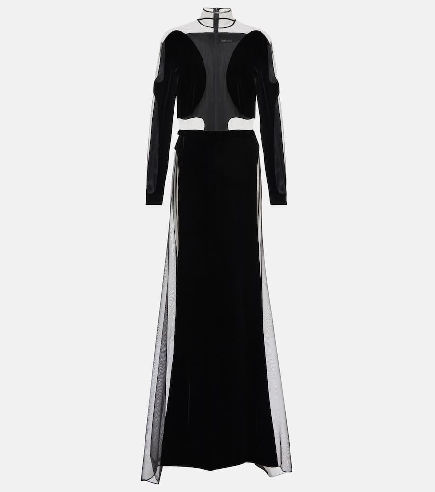Платье с бархатными вставками Tom Ford, Black
Платье с бархатными вставками Tom Ford, Black