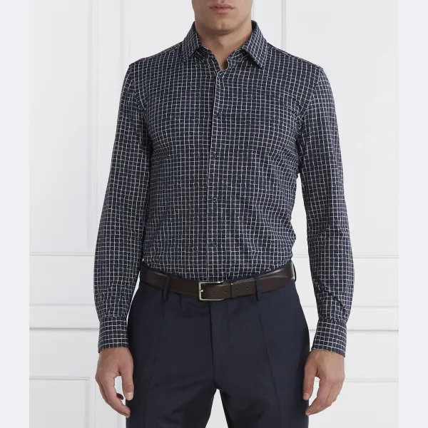 Рубашка узкого кроя с узором P-hank Boss, синий
Рубашка узкого кроя с узором P-hank Boss, синий