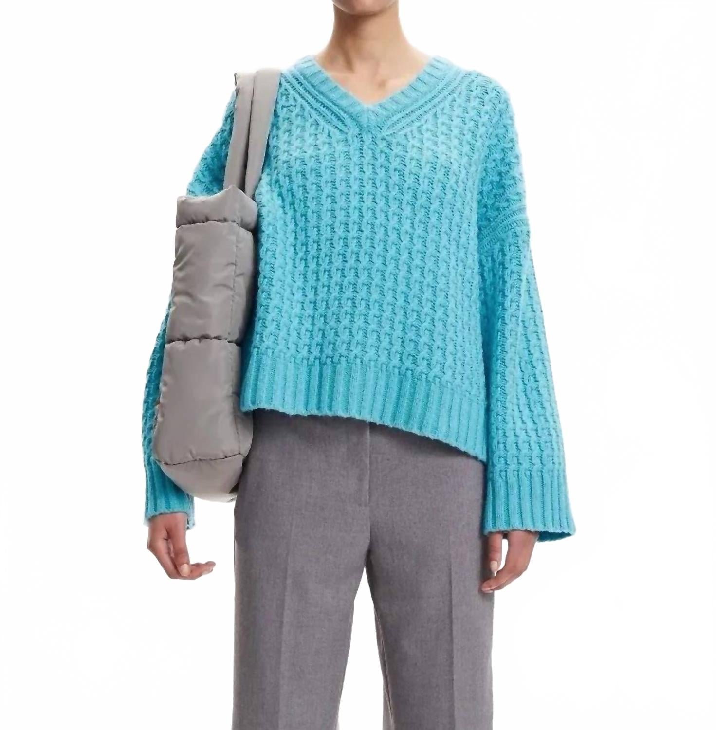 Свитер с V-образным вырезом в цвете Мауи Блю SAMSOE, синий
Свитер с V-образным вырезом в цвете Мауи Блю SAMSOE, синий