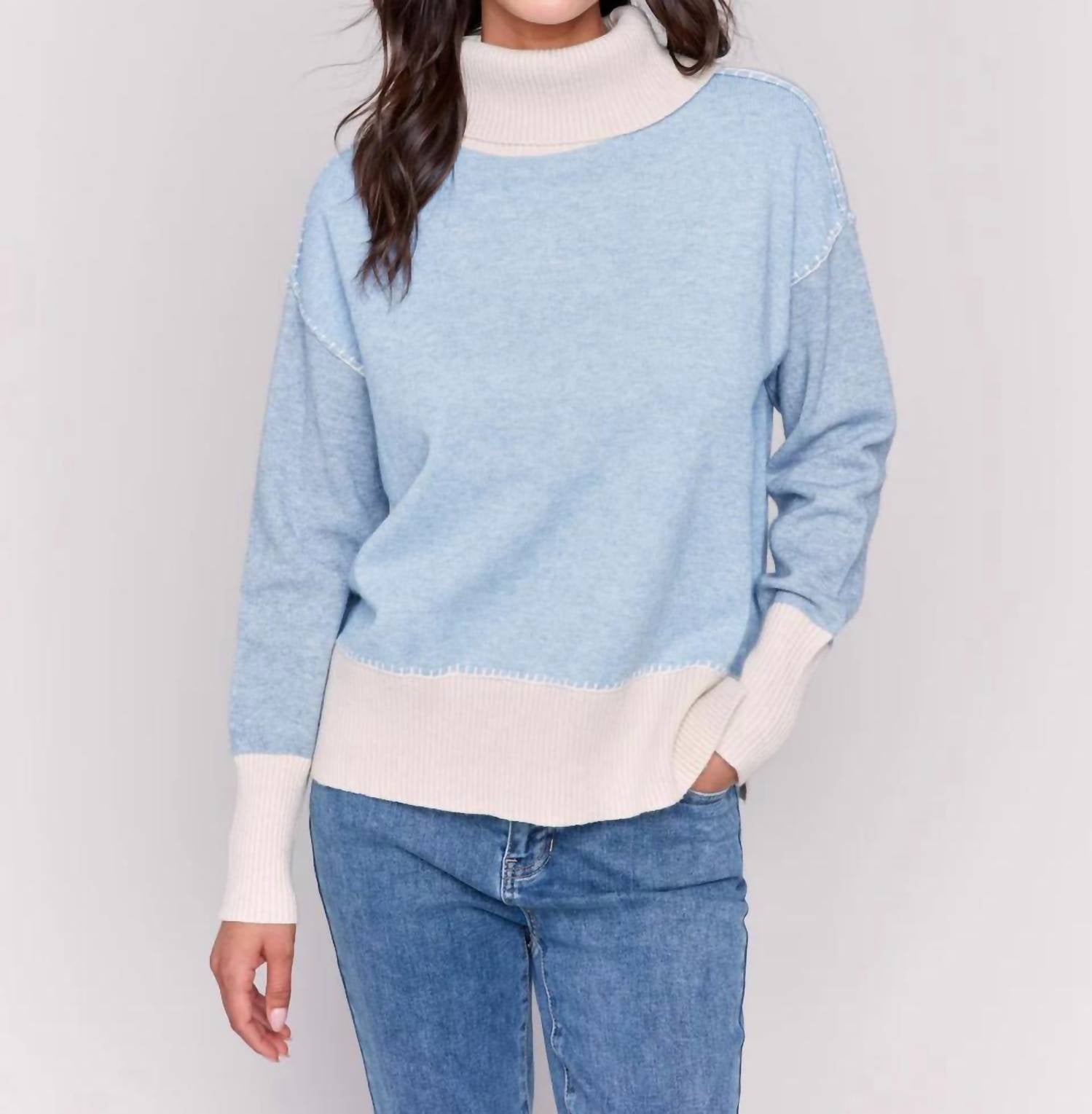 Цветной блок свитер Turle Neck в Frost CHARLIE B
Цветной блок свитер Turle Neck в Frost CHARLIE B