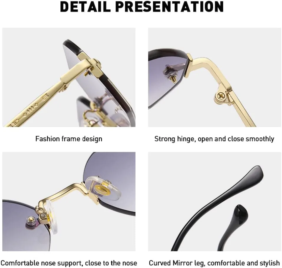 Солнцезащитные очки MUTYNE прямоугольной формы без оправы, маленькие, мужские и женские, металлические, золотистые, многоугольные, синие, UV400, без оправы, Gold Blue
Солнцезащитные очки MUTYNE прямоугольной формы без оправы, маленькие, мужские и женские, металлические, золотистые, многоугольные, синие, UV400, без оправы, Gold Blue