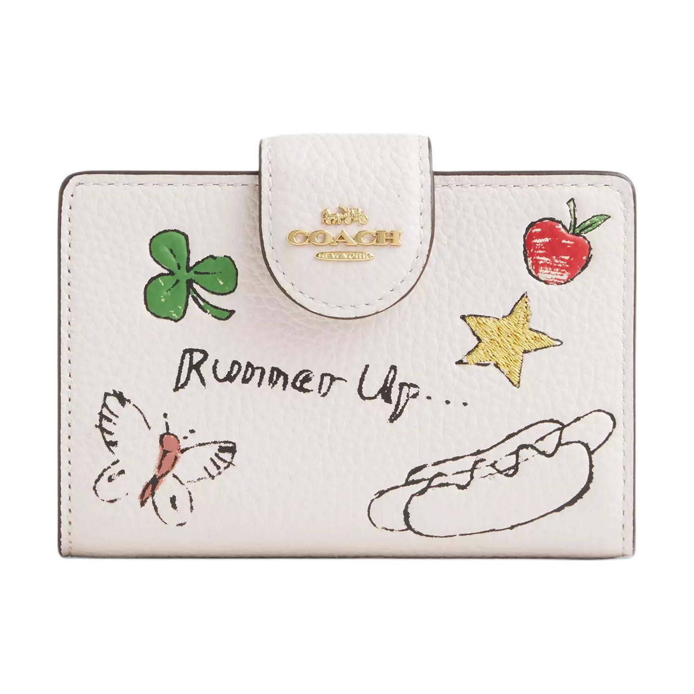 COACH Элегантный женский кошелек из кожи с гальваническим узором среднего размера белый, White
COACH Элегантный женский кошелек из кожи с гальваническим узором среднего размера белый, White