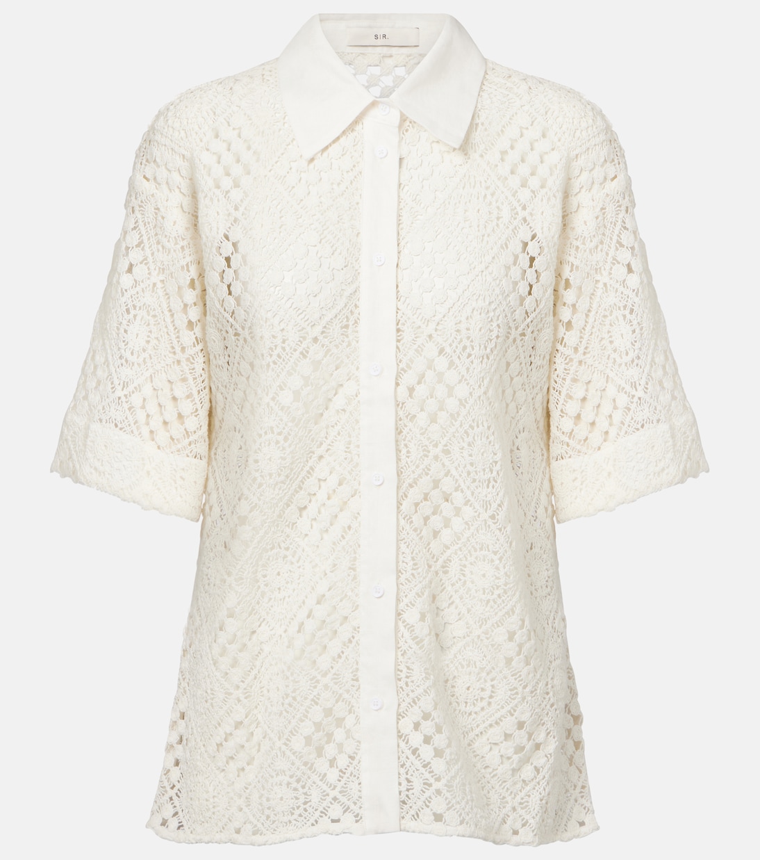 Хлопковая рубашка с добавлением синтетики, вязаная крючком SIR, слоновая кость
Хлопковая рубашка с добавлением синтетики, вязаная крючком SIR, слоновая кость