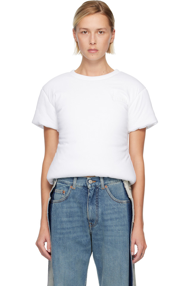 Mm6 Maison Margiela Белая стеганая футболка
Mm6 Maison Margiela Белая стеганая футболка