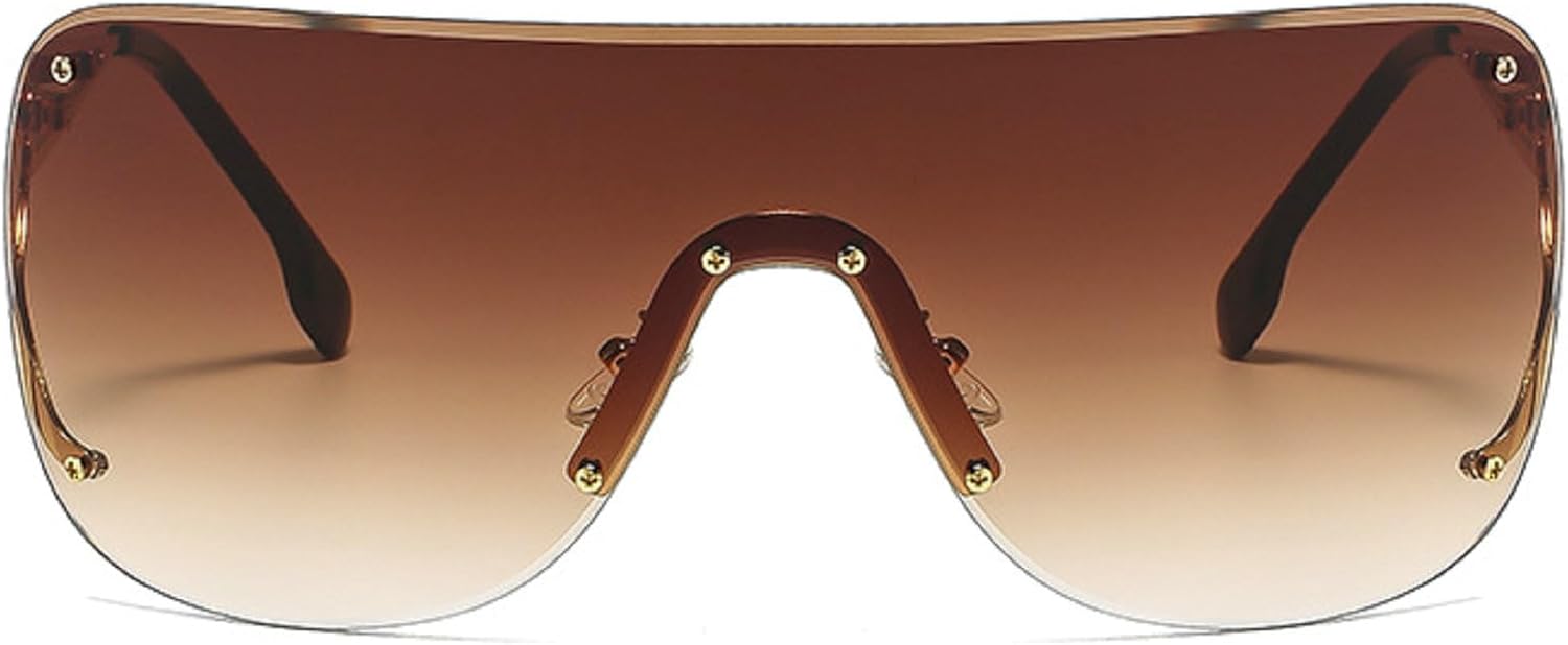 Модные женские солнцезащитные очки-пилот без оправы большого размера 2025 года, с градиентным переходом цвета и обтекаемой формой, защита от УФ-излучения UV400 mincl, Brown
Модные женские солнцезащитные очки-пилот без оправы большого размера 2025 года, с градиентным переходом цвета и обтекаемой формой, защита от УФ-излучения UV400 mincl, Brown