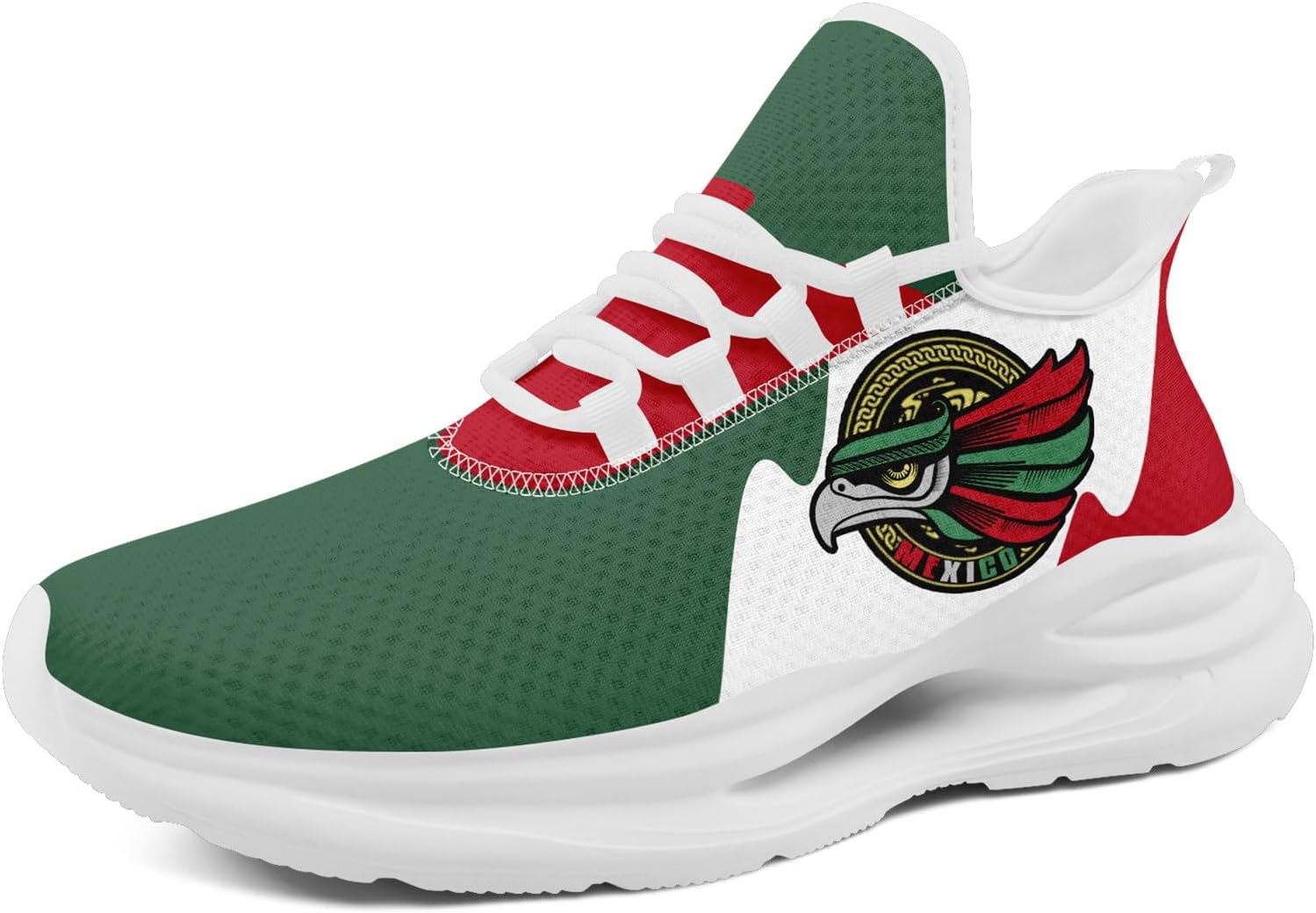 Кроссовки с флагом Мексики для мужчин и женщин, дышащие сетчатые кеды с изображением знаменитого орла, амортизирующая EVA подошва Awsole, белый/красный/зеленый
Кроссовки с флагом Мексики для мужчин и женщин, дышащие сетчатые кеды с изображением знаменитого орла, амортизирующая EVA подошва Awsole, белый/красный/зеленый