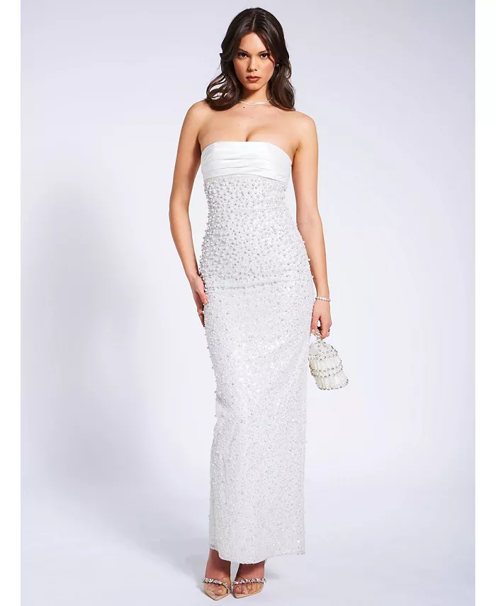 Женское белое атласное платье макси Lainey с пайетками, жемчугом и бисером Miss Circle, белый
Женское белое атласное платье макси Lainey с пайетками, жемчугом и бисером Miss Circle, белый