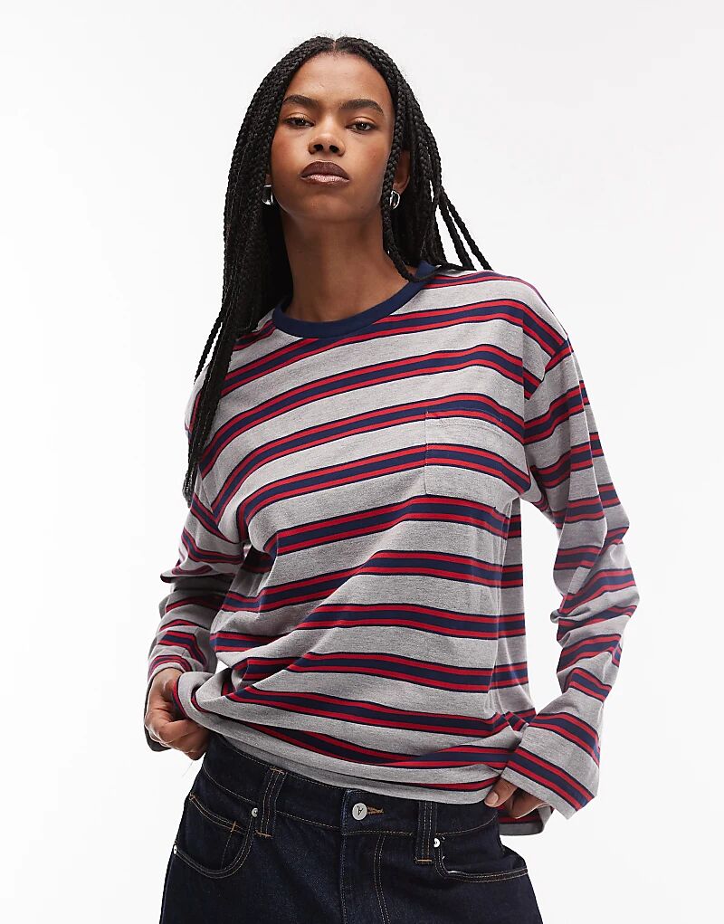 Лонгслив свободного кроя с длинными рукавами ASOS DESIGN в темно-синюю полоску
Лонгслив свободного кроя с длинными рукавами ASOS DESIGN в темно-синюю полоску