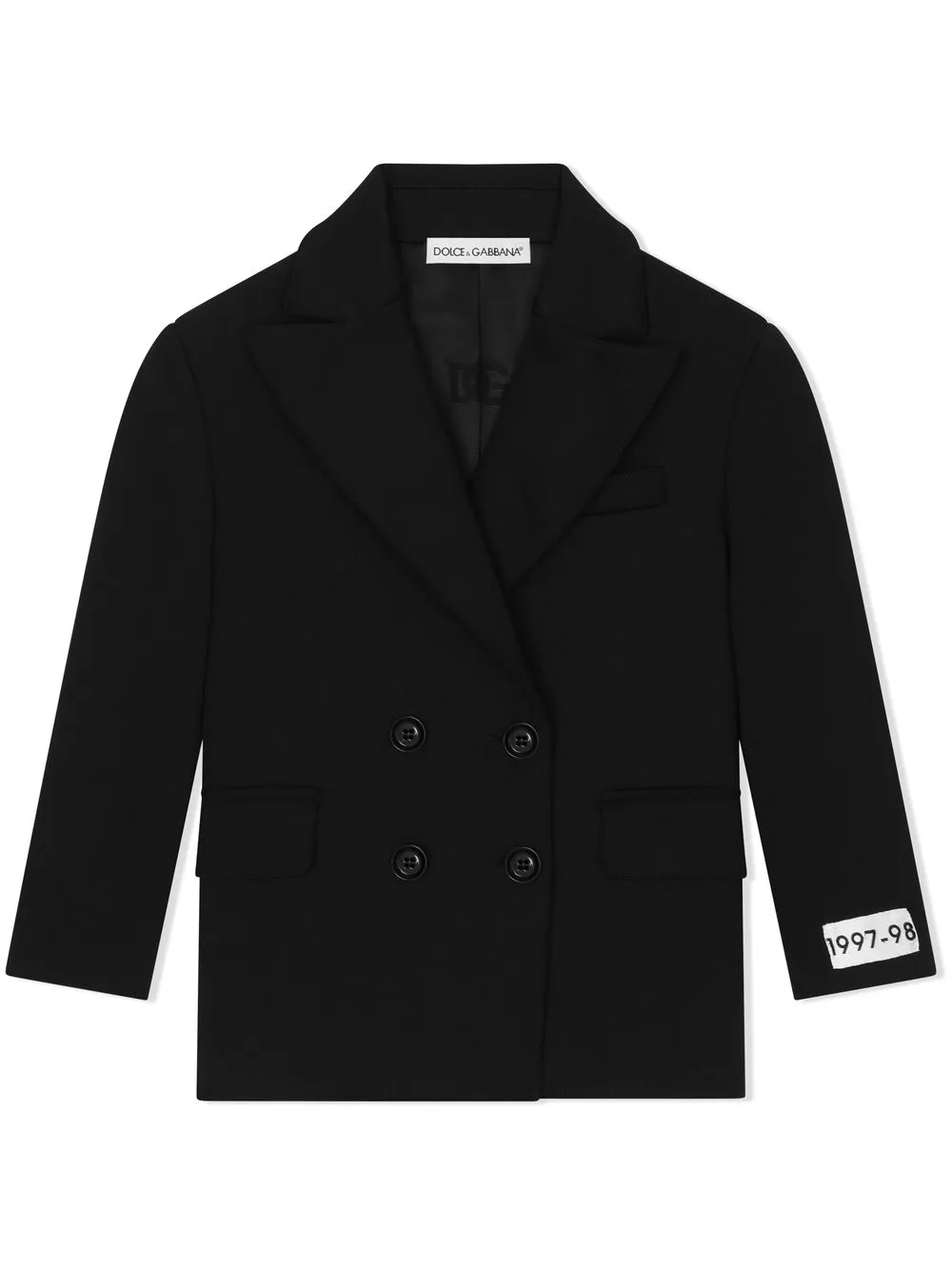 Двубортный пиджак с нашивкой-логотипом Dolce & Gabbana Kids, черный
Двубортный пиджак с нашивкой-логотипом Dolce & Gabbana Kids, черный