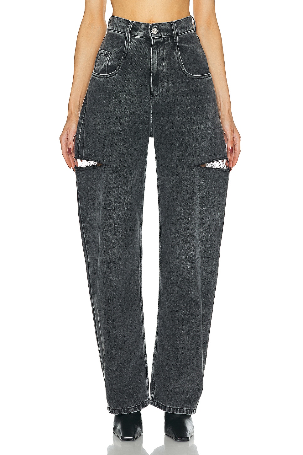 Высокие джинсы с широкими штанинами и вырезами Maison Margiela, Black Washed
Высокие джинсы с широкими штанинами и вырезами Maison Margiela, Black Washed