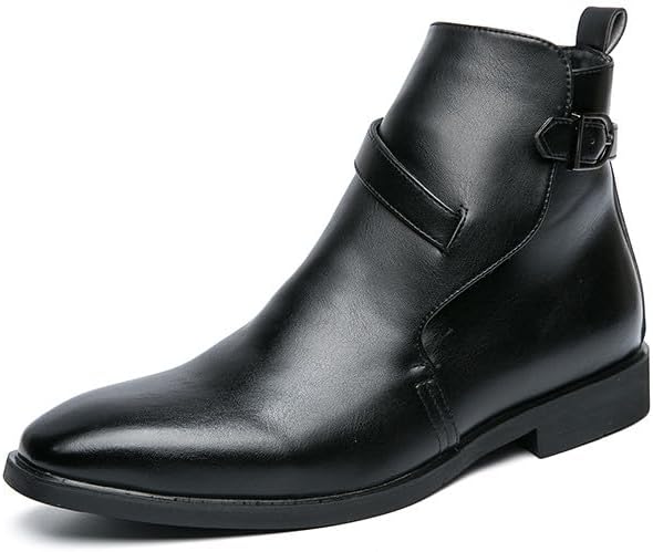 Мужские ботинки Santimon с пряжкой на ремне, цепочкой и моделью Chelsea, стильные модные повседневные однотонные ботинки для мужчин, черный
Мужские ботинки Santimon с пряжкой на ремне, цепочкой и моделью Chelsea, стильные модные повседневные однотонные ботинки для мужчин, черный