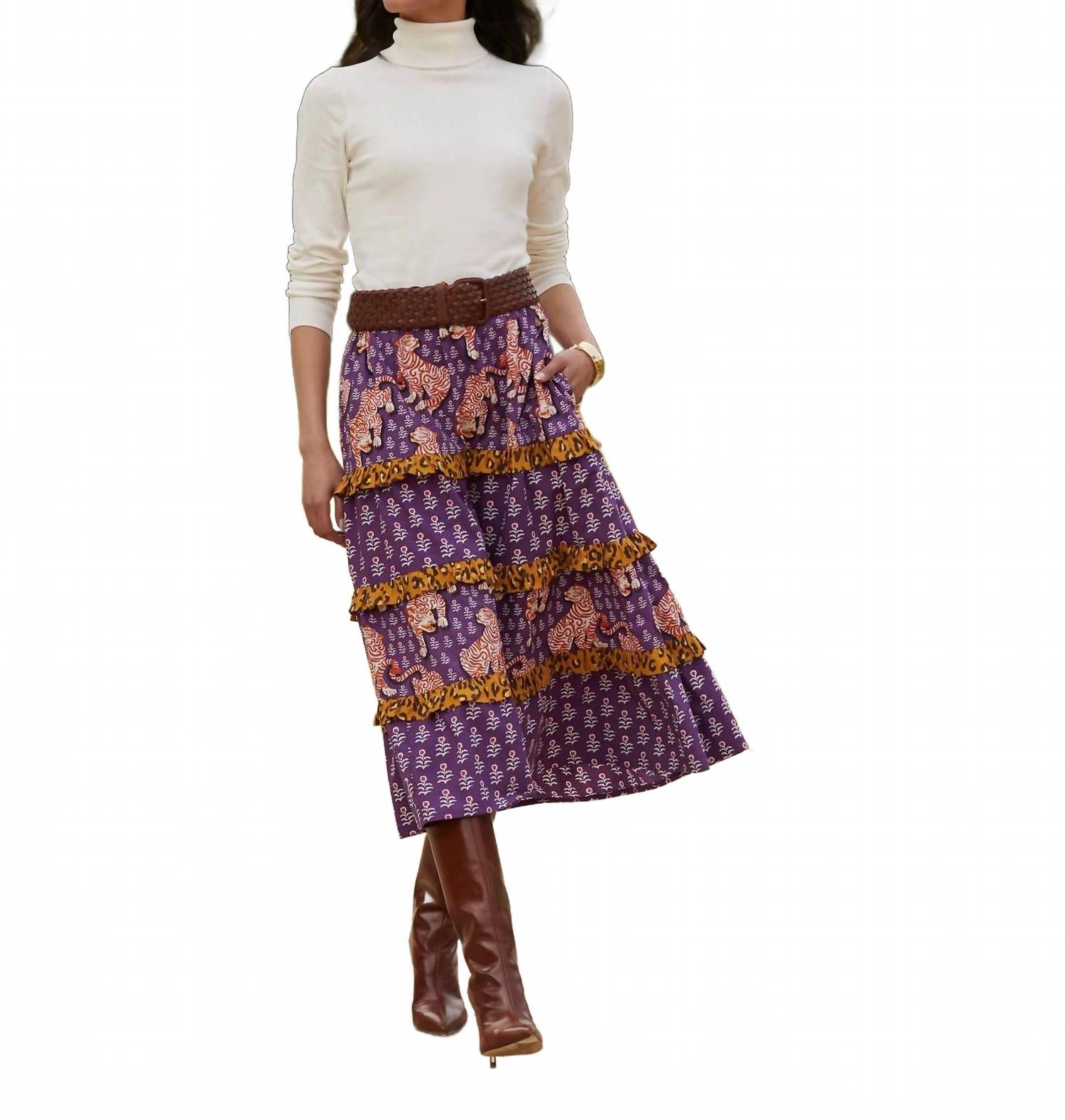 Юбка Now Or Later Tiger Queen в фиолетово-коричнево-черном цвете Printfresh
Юбка Now Or Later Tiger Queen в фиолетово-коричнево-черном цвете Printfresh