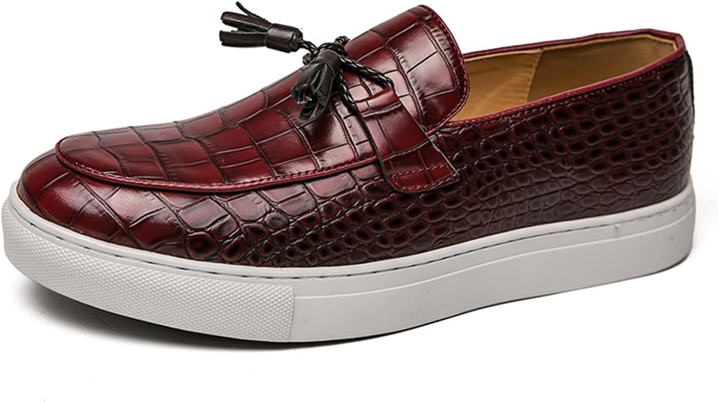 Мужские кожаные туфли Aceptolcom с тиснением под крокодила и кисточками, модные повседневные деловые роскошные нескользящие туфли без шнурков, лоферы Penny Loafers, красный
Мужские кожаные туфли Aceptolcom с тиснением под крокодила и кисточками, модные повседневные деловые роскошные нескользящие туфли без шнурков, лоферы Penny Loafers, красный