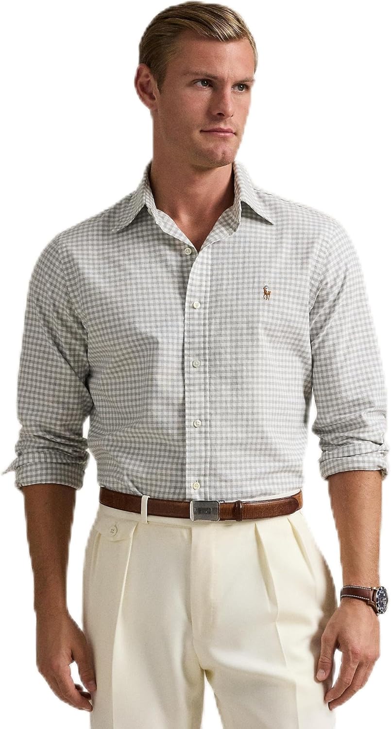 POLO RALPH LAUREN Мужская классическая оксфордская рубашка, Grey Heather/White 1
POLO RALPH LAUREN Мужская классическая оксфордская рубашка, Grey Heather/White 1