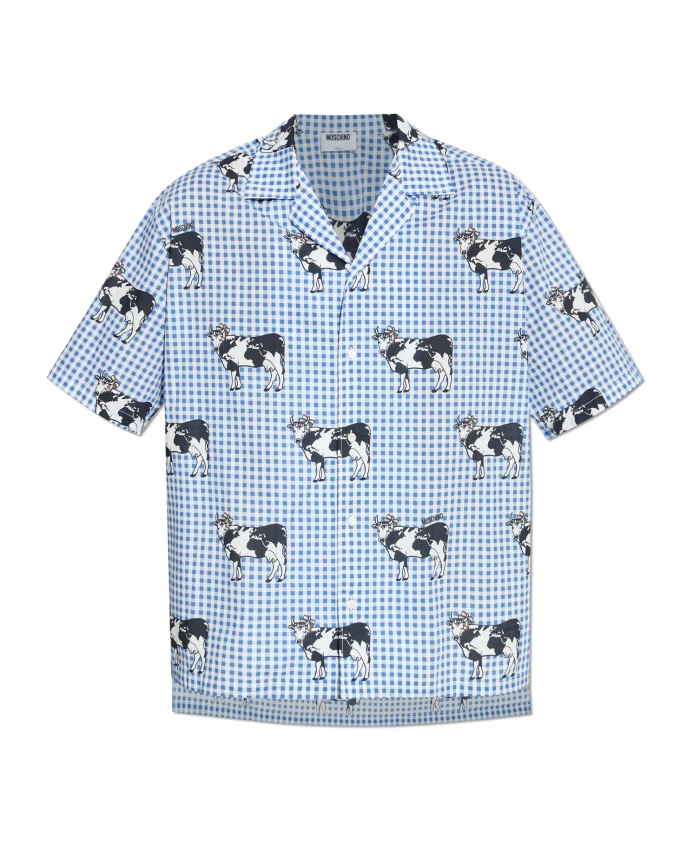 Рубашка с животным рисунком Moschino, синий
Рубашка с животным рисунком Moschino, синий