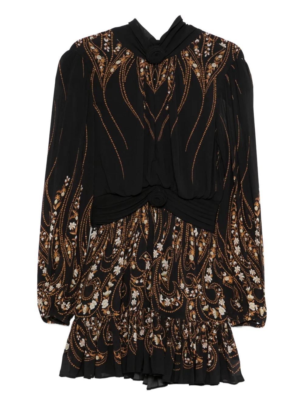Платье с цветочным принтом и оборками Farm Rio, черный
Платье с цветочным принтом и оборками Farm Rio, черный