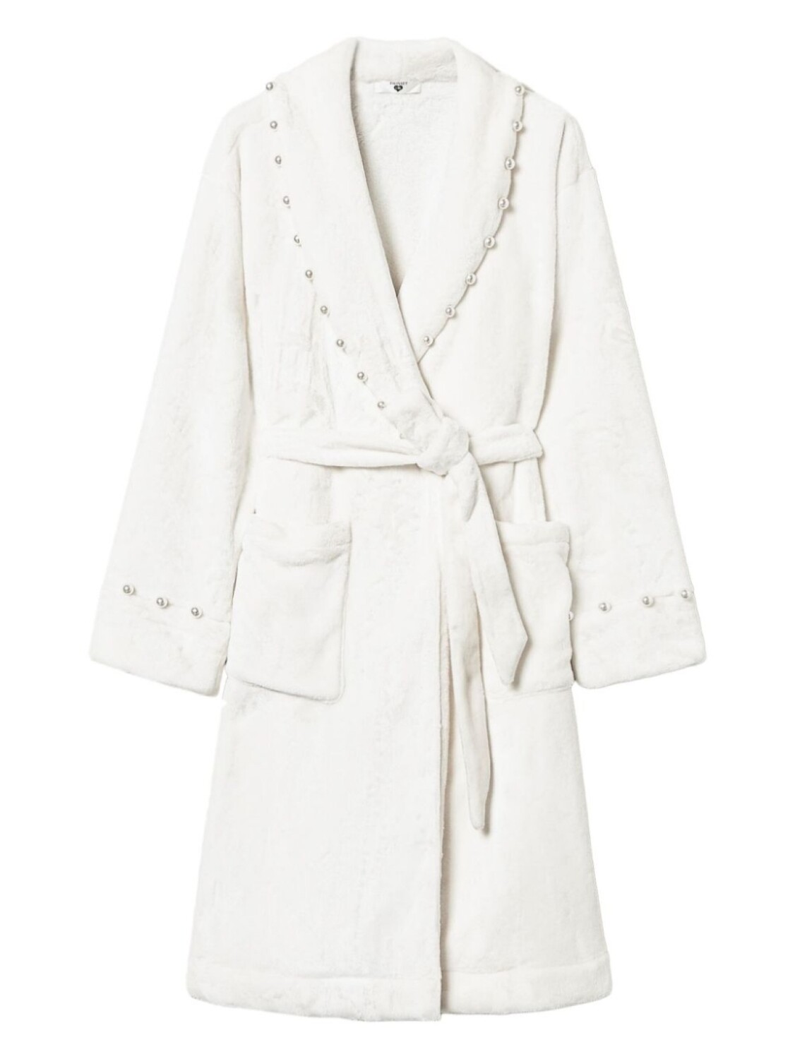 Халат, украшенный искусственным жемчугом TWINSET, белый 
Халат, украшенный искусственным жемчугом TWINSET, белый