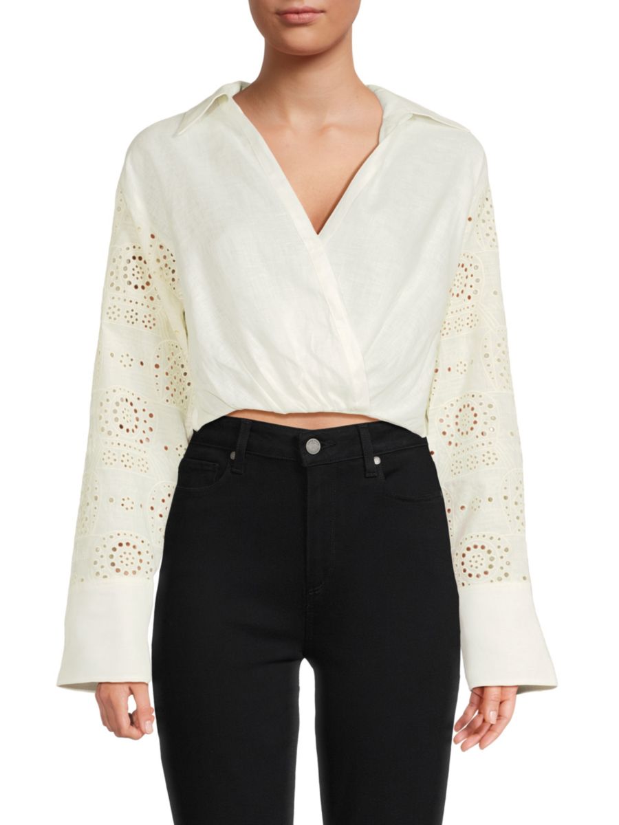 Льняной укороченный топ Mason Eyelet A.L.C., слоновая кость
Льняной укороченный топ Mason Eyelet A.L.C., слоновая кость