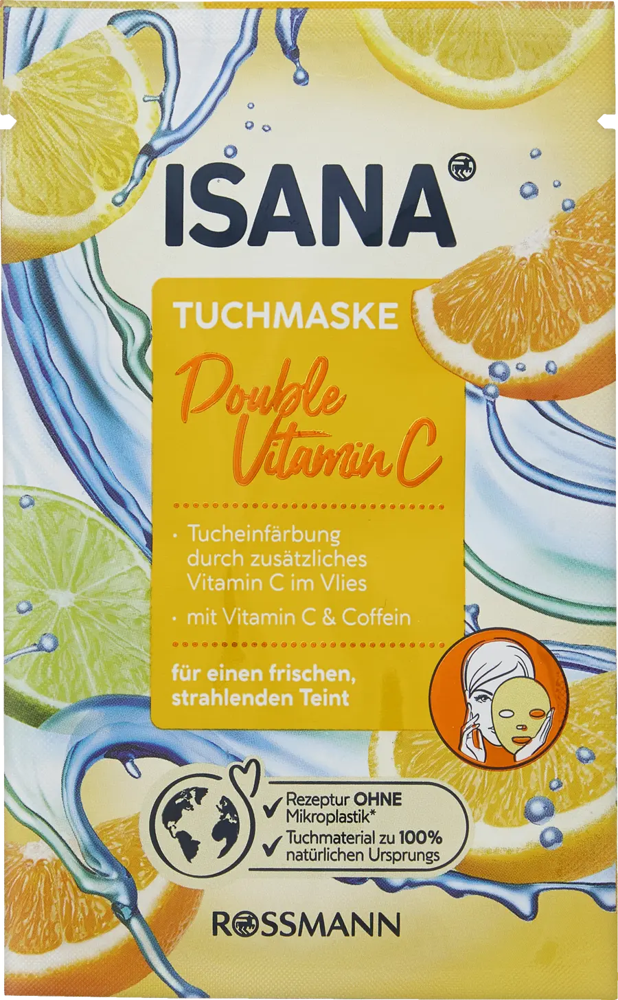 Маска для лица ISANA Tuchmaske Double Vitamin C
Маска для лица ISANA Tuchmaske Double Vitamin C