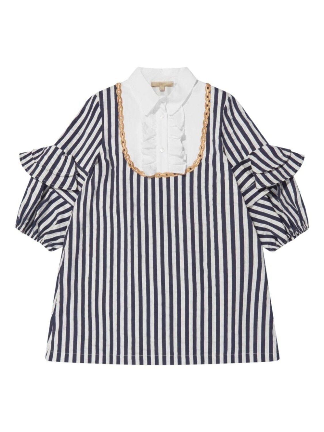 Elie Saab Junior полосатое платье с оборками, синий
Elie Saab Junior полосатое платье с оборками, синий