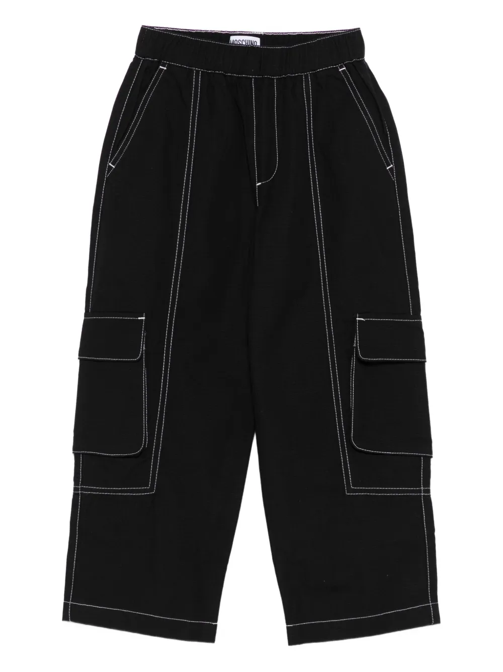 Брюки с контрастной строчкой и карманами-карго Moschino Kids, черный
Брюки с контрастной строчкой и карманами-карго Moschino Kids, черный