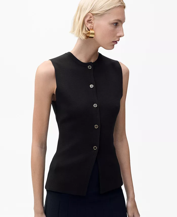 Женская тонковязаная жилетка на пуговицах MANGO, коричневый
Женская тонковязаная жилетка на пуговицах MANGO, коричневый