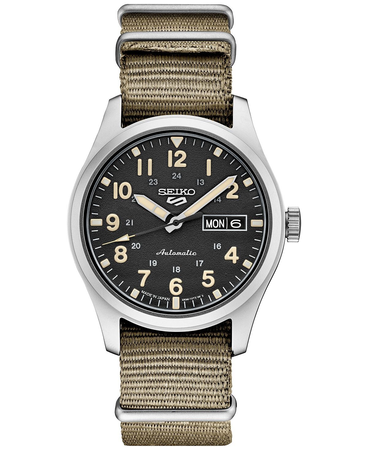 Мужские автоматические часы 5 спортивных часов цвета хаки с нейлоновым ремешком, 43 мм Seiko
Мужские автоматические часы 5 спортивных часов цвета хаки с нейлоновым ремешком, 43 мм Seiko